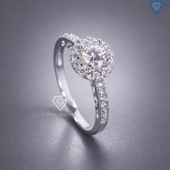 Nhẫn bạc nữ xi kim mặt tròn đính đá NN0554-XK
