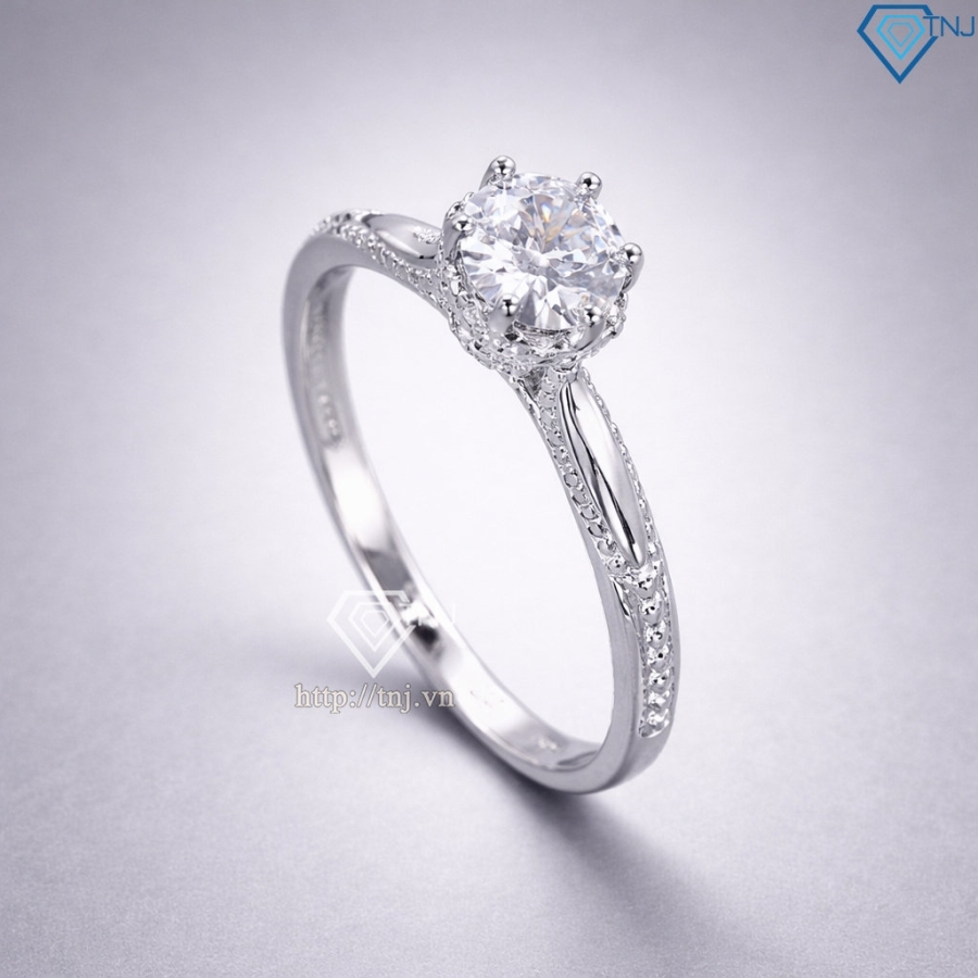 Nhẫn bạc nữ  hoàng xi kim đính đá đẹp NN0555-XK