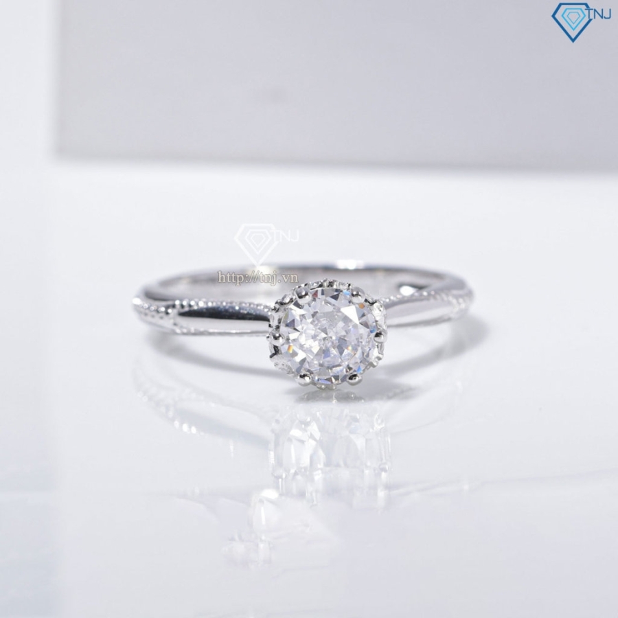 Nhẫn bạc nữ  hoàng xi kim đính đá đẹp NN0555-XK