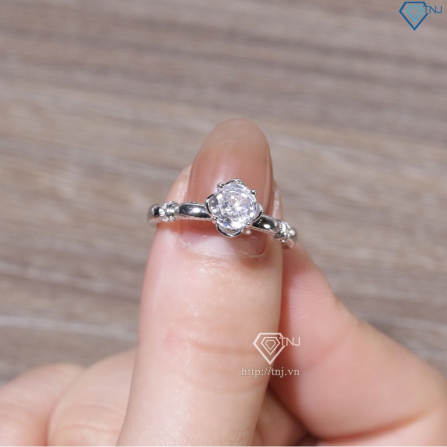Nhẫn bạc nữ hình bông hoa xi kim NN0557-XK