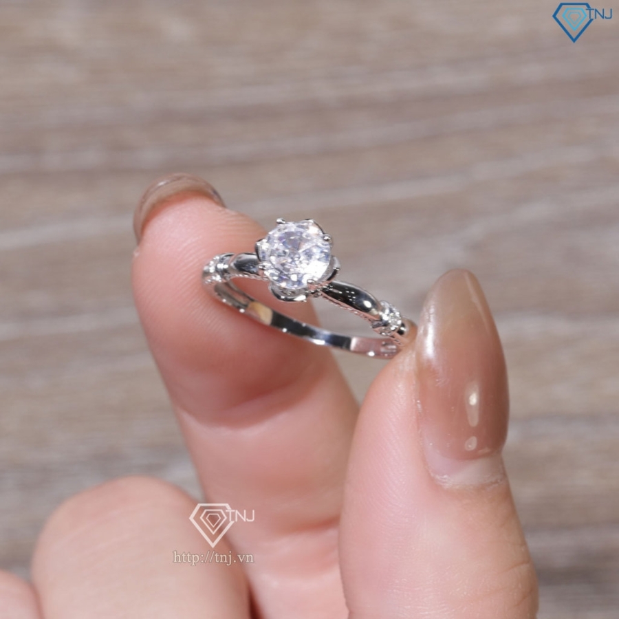 Nhẫn bạc nữ hình bông hoa xi kim NN0557-XK