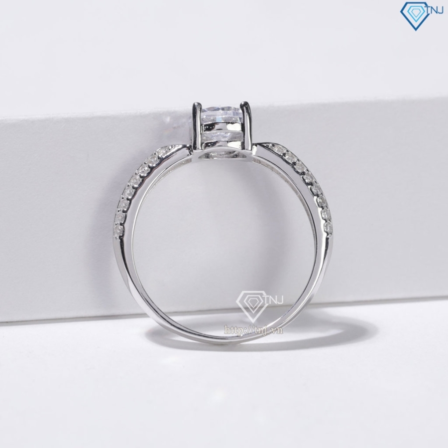Nhẫn bạc nữ đính đá trắng xi kim NN0558-XK
