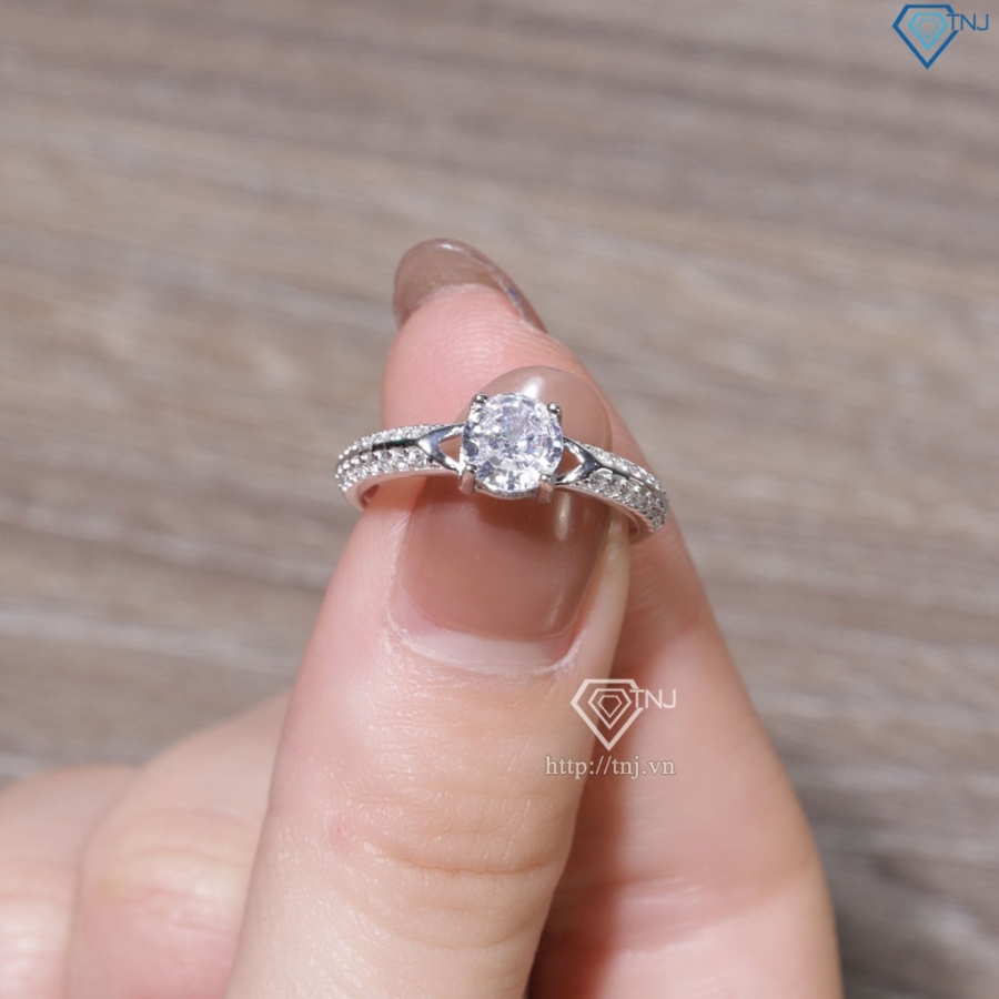 Nhẫn bạc nữ đính đá trắng xi kim NN0558-XK