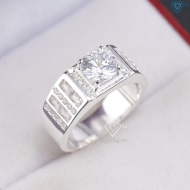 Nhẫn bạc nam Hà Nội đính đá trắng NNA0901