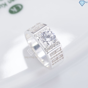 Nhẫn bạc nam Hà Nội đính đá trắng NNA0901