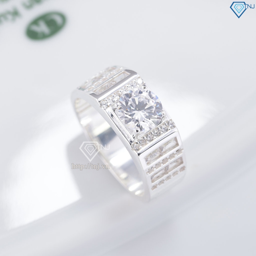 Nhẫn bạc nam Hà Nội đính đá trắng NNA0901