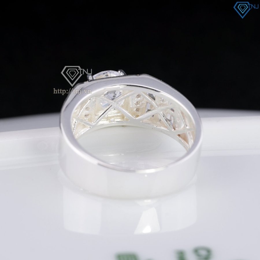 Nhẫn bạc nam Hà Nội đính đá trắng NNA0901