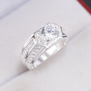 Nhẫn bạc nam đẹp đính đá NNA0903