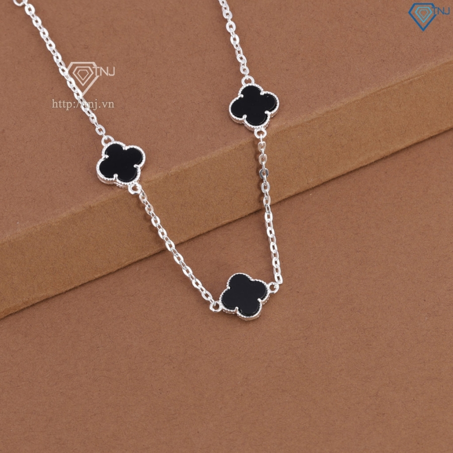 Lắc tay bạc nữ cỏ 4 lá đính đá theo mệnh LTN0460  Trang Sức TNJ