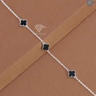 Lắc tay bạc nữ cỏ 4 lá đính đá theo mệnh LTN0460  Trang Sức TNJ