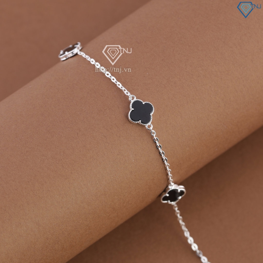 Lắc tay bạc nữ cỏ 4 lá đính đá theo mệnh LTN0460  Trang Sức TNJ