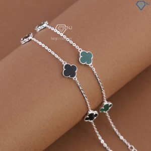 Lắc tay bạc nữ cỏ 4 lá đính đá theo mệnh LTN0460  Trang Sức TNJ