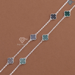 Lắc tay bạc nữ cỏ 4 lá đính đá theo mệnh LTN0460  Trang Sức TNJ