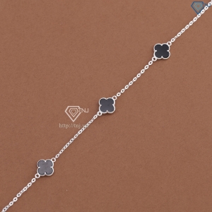 Lắc tay bạc nữ cỏ 4 lá đính đá theo mệnh LTN0460  Trang Sức TNJ