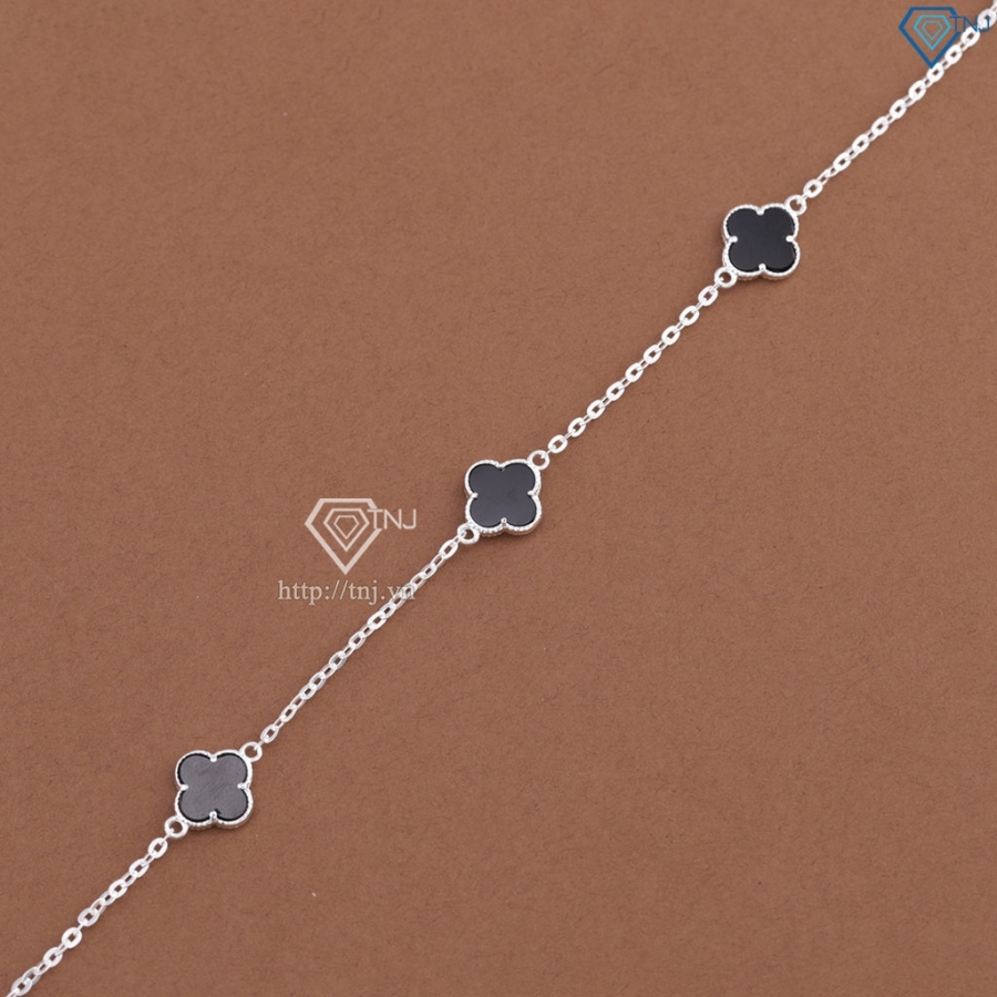 Lắc tay bạc nữ cỏ 4 lá đính đá theo mệnh LTN0460  Trang Sức TNJ