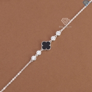 Lắc tay bạc nữ cỏ 4 lá đính đá theo mệnh LTN0461 Trang Sức TNJ