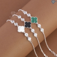 Lắc tay bạc nữ cỏ 4 lá đính đá theo mệnh LTN0461 Trang Sức TNJ