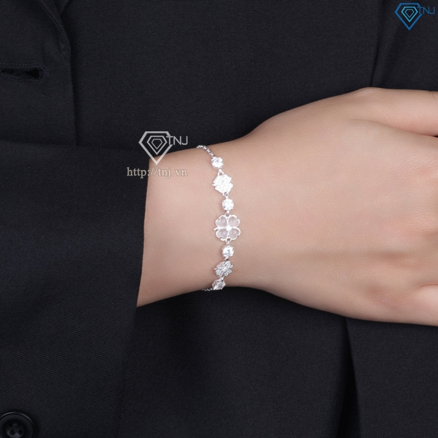 Lắc tay bạc nữ cỏ 4 lá may mắn LTN0462 - Trang Sức TNJ