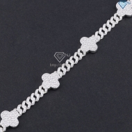 Lắc tay nam đính đá Cuban cỏ  4 lá đính đá LTA0241 Trang Sức TNJ