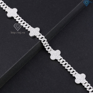 Lắc tay nam đính đá Cuban cỏ  4 lá đính đá LTA0241 Trang Sức TNJ
