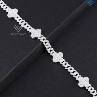 Lắc tay nam đính đá Cuban cỏ  4 lá đính đá LTA0241 Trang Sức TNJ