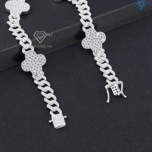 Lắc tay nam đính đá Cuban cỏ  4 lá đính đá LTA0241 Trang Sức TNJ