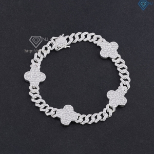 Lắc tay nam đính đá Cuban cỏ  4 lá đính đá LTA0241 Trang Sức TNJ