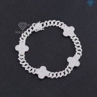 Lắc tay nam đính đá Cuban cỏ  4 lá đính đá LTA0241 Trang Sức TNJ