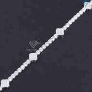 Lắc tay Tennis bạc cho nam đính đá 5mm hình cỏ  4 lá LTA0242