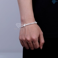 Lắc tay Tennis bạc cho nam đính đá 5mm hình cỏ  4 lá LTA0242