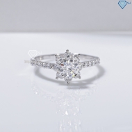 Nhẫn bạc nữ bông hoa đính đá trắng xi kim NN0559-XK