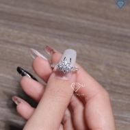 Nhẫn bạc nữ bông hoa đính đá trắng xi kim NN0559-XK