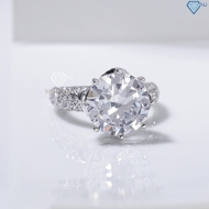 Nhẫn bạc nữ bản to đá chủ 10mm xi kim NN0561-XK