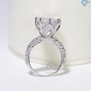 Nhẫn bạc nữ bản to đá chủ 10mm xi kim NN0561-XK