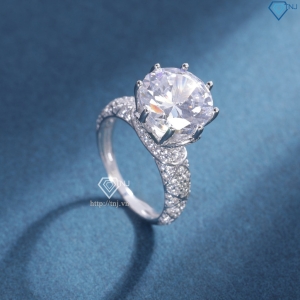 Nhẫn bạc nữ bản to đá chủ 10mm xi kim NN0561-XK