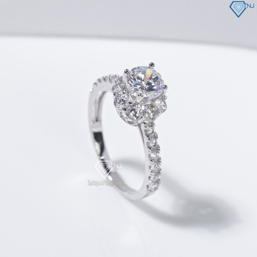 Nhẫn bạc nữ đẹp đính đá trắng xi kim NN0562-XK