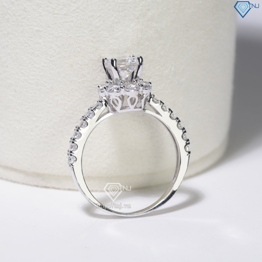 Nhẫn bạc nữ đẹp đính đá trắng xi kim NN0562-XK