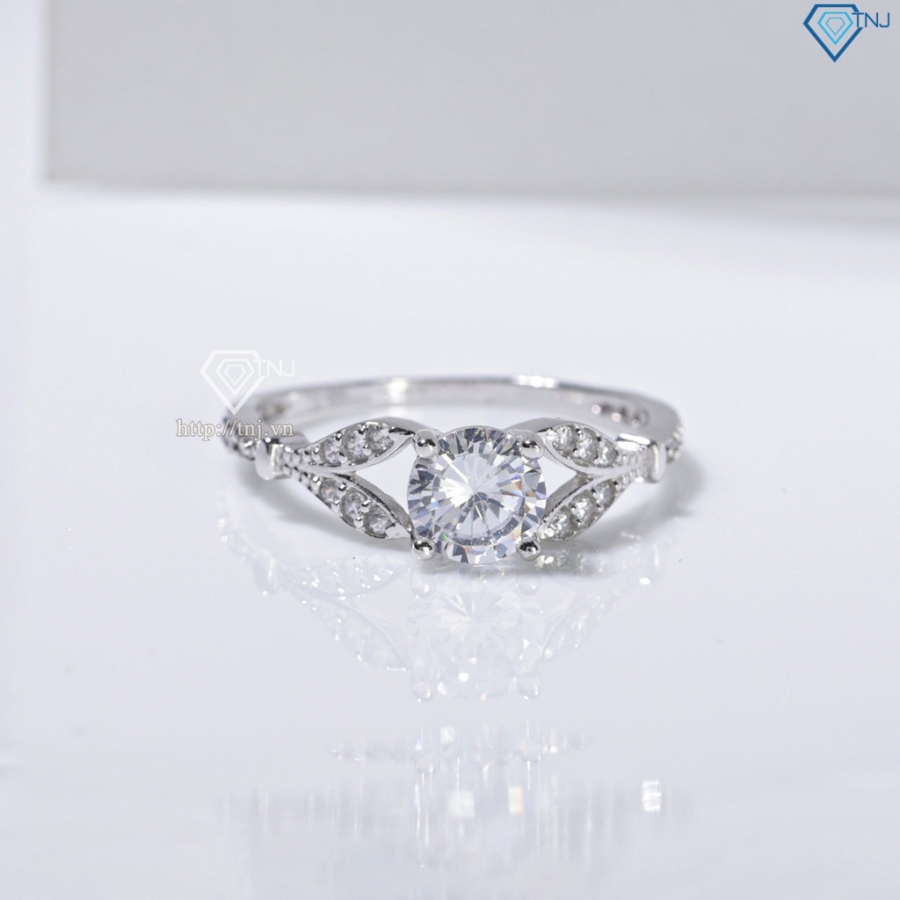 Nhẫn bạc nữ xi kim hoạ tiết chiếc lá NN0563-XK