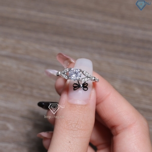 Nhẫn bạc nữ xi kim hoạ tiết chiếc lá NN0563-XK