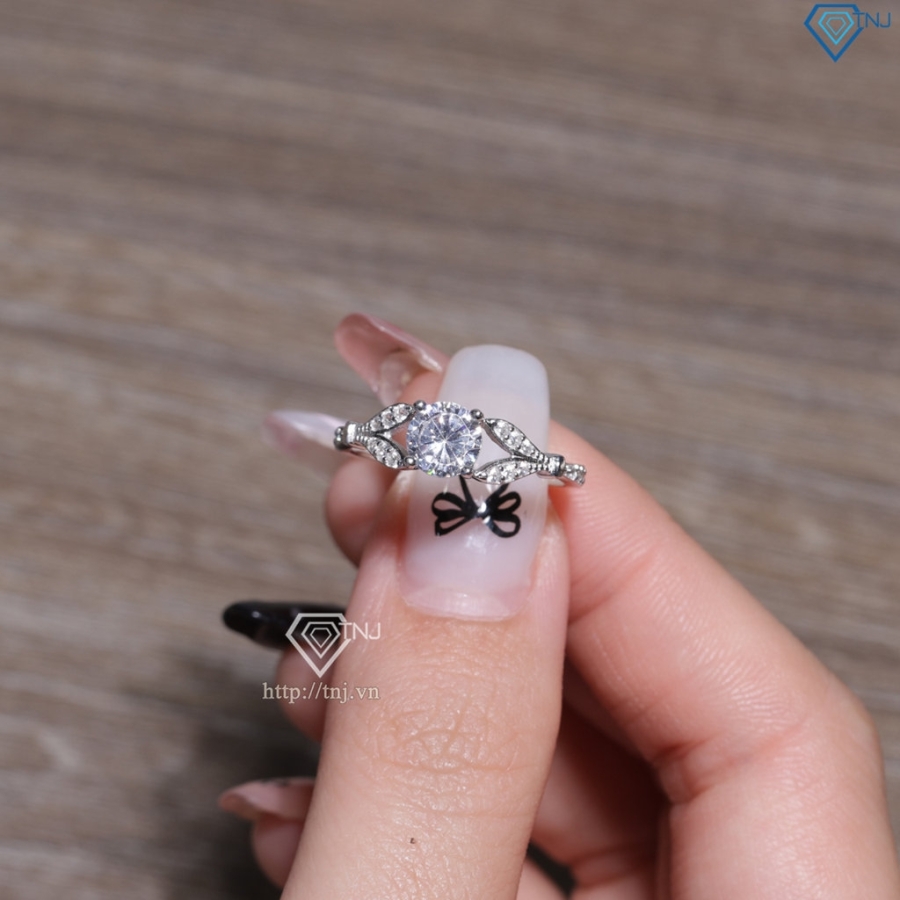 Nhẫn bạc nữ xi kim hoạ tiết chiếc lá NN0563-XK