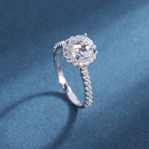 Nhẫn bạc nữ xi kim mặt tròn đính đá trắng NN0565-XK