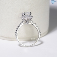 Nhẫn bạc nữ xi kim mặt tròn đính đá trắng NN0565-XK