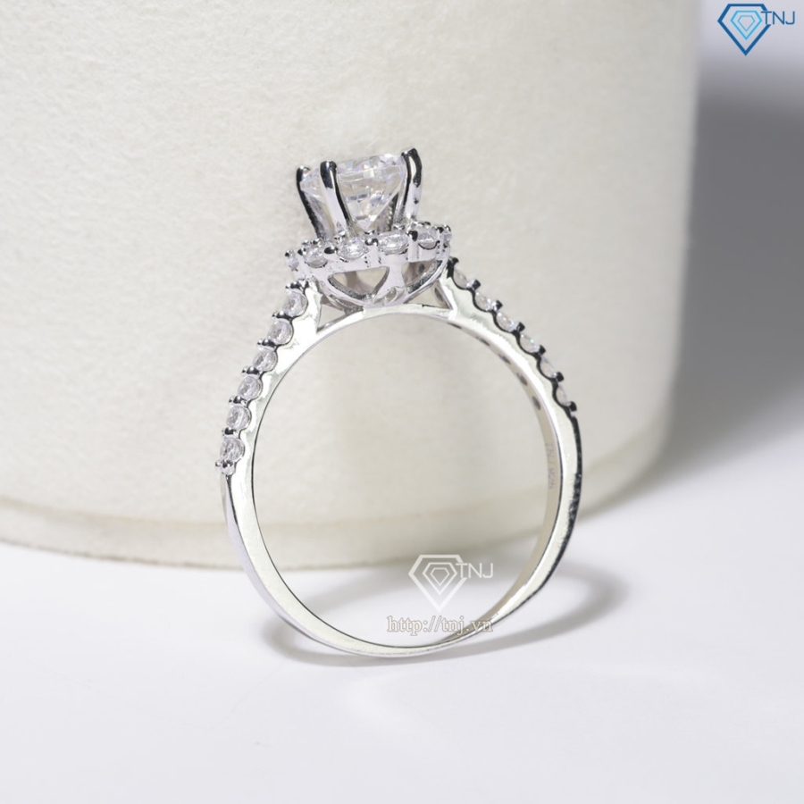 Nhẫn bạc nữ xi kim đính đá trắng NN0566-XK