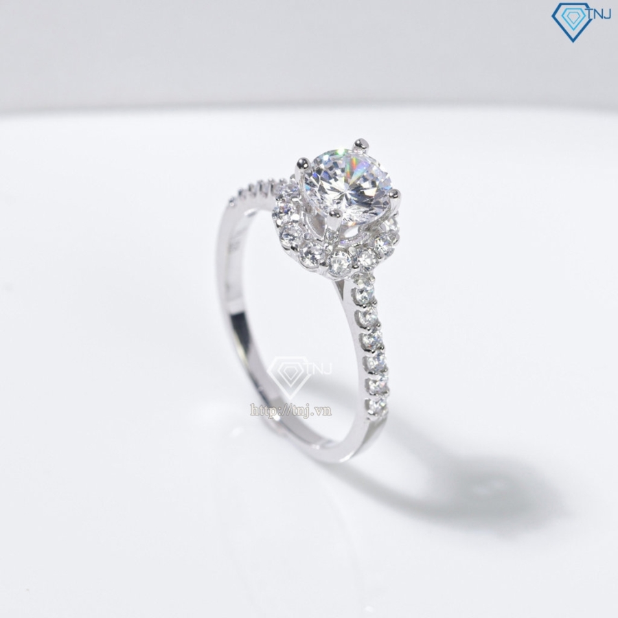 Nhẫn bạc nữ xi kim đính đá trắng NN0566-XK