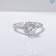 Nhẫn bạc nữ xi kim đính đá trắng NN0566-XK