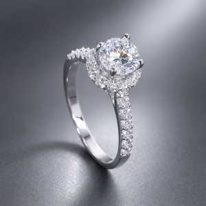 Nhẫn bạc nữ xi kim đính đá trắng NN0566-XK