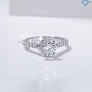 Nhẫn bạc nữ xi kim mặt tròn sang trọng NN0568-XK