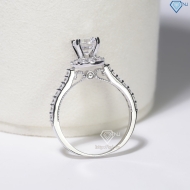 Nhẫn bạc nữ xi kim mặt tròn sang trọng NN0568-XK