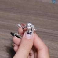 Nhẫn bạc nữ xi kim mặt tròn sang trọng NN0568-XK