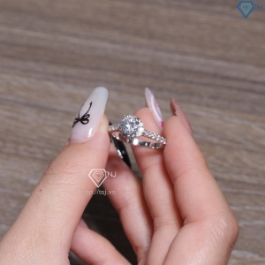 Nhẫn bạc nữ xi kim mặt tròn sang trọng NN0568-XK